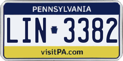 PA license plate LIN3382