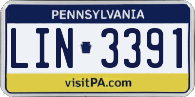 PA license plate LIN3391