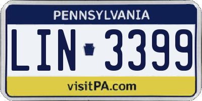 PA license plate LIN3399