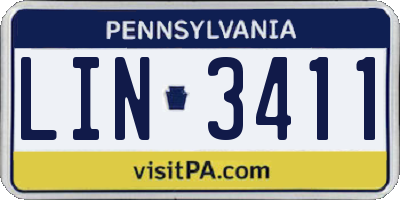 PA license plate LIN3411