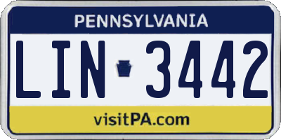 PA license plate LIN3442