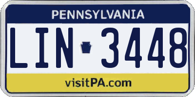 PA license plate LIN3448