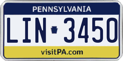 PA license plate LIN3450