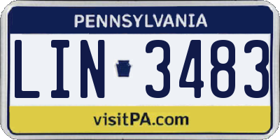 PA license plate LIN3483