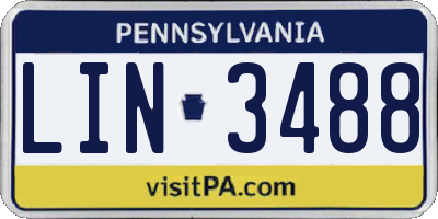 PA license plate LIN3488