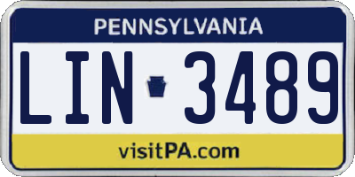 PA license plate LIN3489