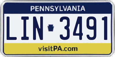 PA license plate LIN3491