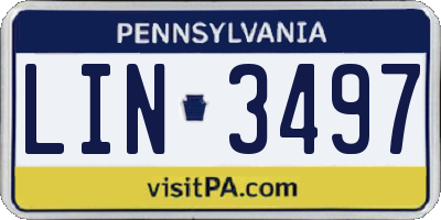 PA license plate LIN3497