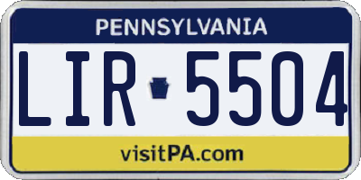 PA license plate LIR5504