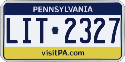 PA license plate LIT2327
