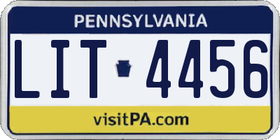 PA license plate LIT4456