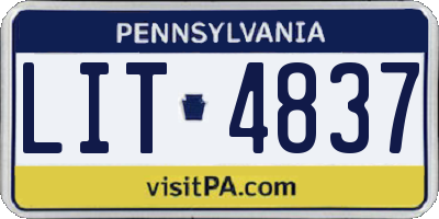 PA license plate LIT4837