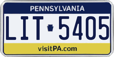 PA license plate LIT5405