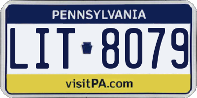 PA license plate LIT8079