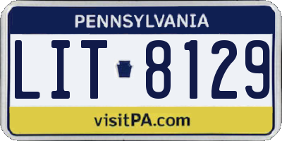 PA license plate LIT8129