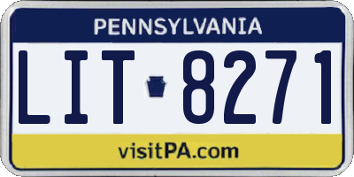 PA license plate LIT8271