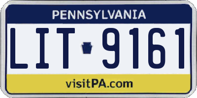 PA license plate LIT9161
