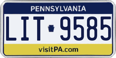 PA license plate LIT9585