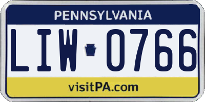 PA license plate LIW0766