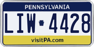 PA license plate LIW4428