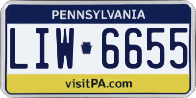 PA license plate LIW6655