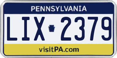 PA license plate LIX2379