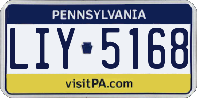 PA license plate LIY5168
