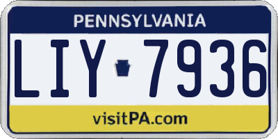 PA license plate LIY7936