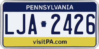 PA license plate LJA2426
