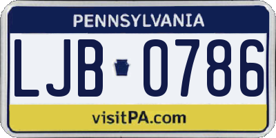 PA license plate LJB0786