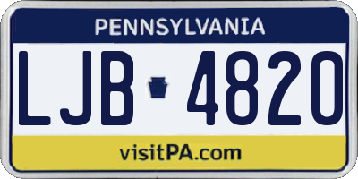 PA license plate LJB4820