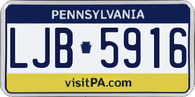 PA license plate LJB5916