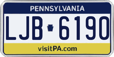PA license plate LJB6190