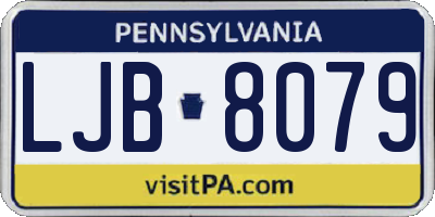 PA license plate LJB8079