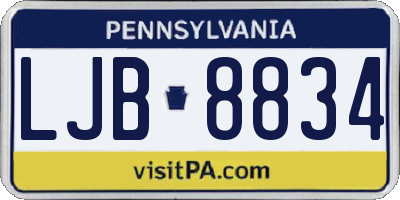 PA license plate LJB8834