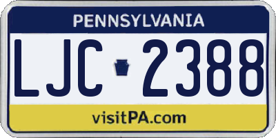 PA license plate LJC2388