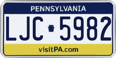 PA license plate LJC5982