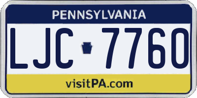 PA license plate LJC7760