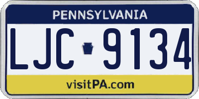 PA license plate LJC9134