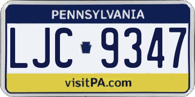 PA license plate LJC9347