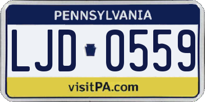 PA license plate LJD0559