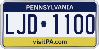 PA license plate LJD1100