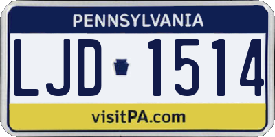 PA license plate LJD1514