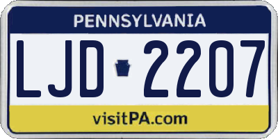 PA license plate LJD2207