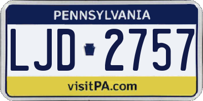 PA license plate LJD2757