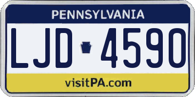 PA license plate LJD4590