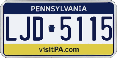 PA license plate LJD5115