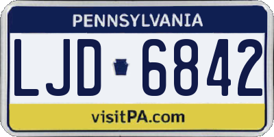 PA license plate LJD6842
