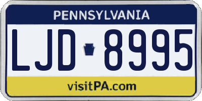 PA license plate LJD8995