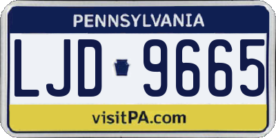 PA license plate LJD9665